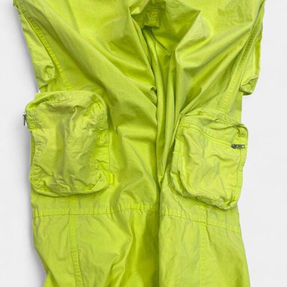 TNA Aritzia Cargo Pants Relaxed Mid Rise Adjustable Neon Green Women's Small - Picture 4 of 12